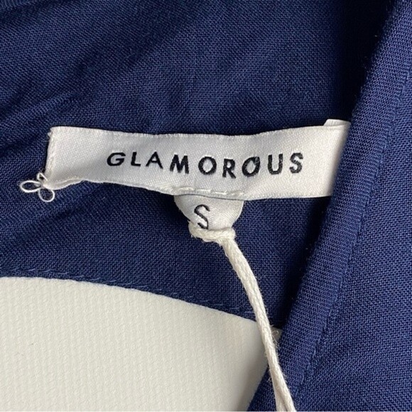 Glamorous Womens Tunic Dress Size S Dark Blue Open Back Short Dress - Picture 9 of 10